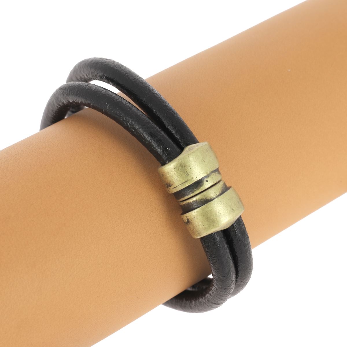Fermoir bijou aimanté NOAH pour lacet rond 5 mm, création bijoux, finition métallique élégante, fixé sur un lacet rond.