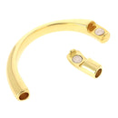 Fermoir aimanté pour demi-bracelet en lacet rond 5mm, création de bijoux, finition métallique élégante.