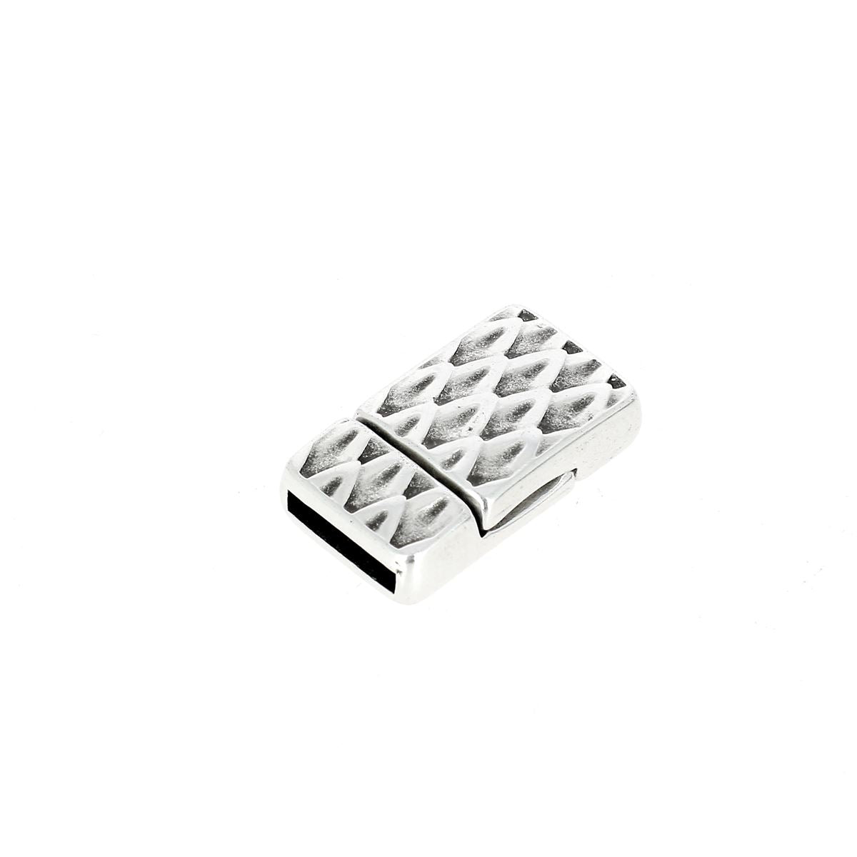Fermoir bijou aimanté PEAU DE SERPENT avec lacet plat 10mm, création de bijoux en ligne, montre élégante et facile à fermer.