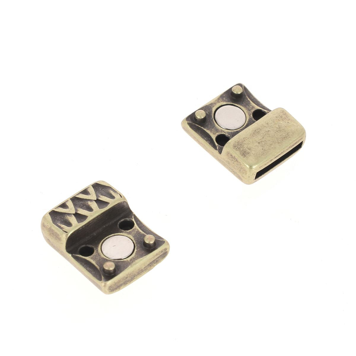 Fermoir bijou aimanté PEAU DE SERPENT en lacet plat 10mm, création bijou pour accessoires élégants et raffinés.
