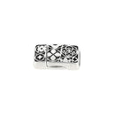 Fermoir bijou aimanté Diane en argent vieilli, lacet plat 10mm, création de bijoux, finition élégante et solide.