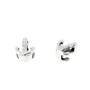 Coulissant Ancre en argent vieilli avec lacet de 5 mm, création de bijoux, image montrant le détail du pendentif en métal argenté.