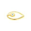 Fermoir de bijou crochet ŒIL BLEU en laiton doré luxe, lacet rond 2mm, création de bijoux élégante.
