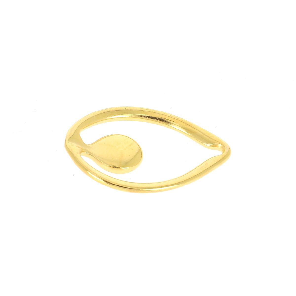 Fermoir bijou crochet ŒIL BLEU en laiton doré luxe avec lacet rond 2mm, création de bijoux élégante et raffinée