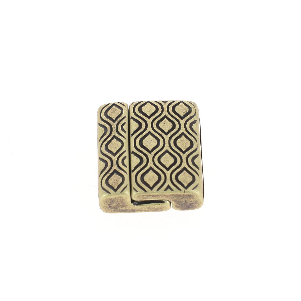Fermoir bijou aimanté rétro avec lacet plat 20mm, création bijoux, design élégant et pratique en métal.