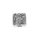Fermoir bijou aimanté floral pour lacet plat 20mm en argent vieilli, création de bijoux élégante et pratique.