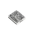 Fermoir bijou aimanté floral en argent vieilli, lacet plat 20mm, création bijoux élégante et pratique.