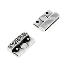 Fermoir bijou aimanté floral en argent vieilli, lacet plat 20mm, pour créations bijoux.