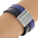 Fermoir bijou aimanté Labyrinthe avec lacet plat de 20mm, création bijoux, finition élégante pour accessoires de bijouterie.