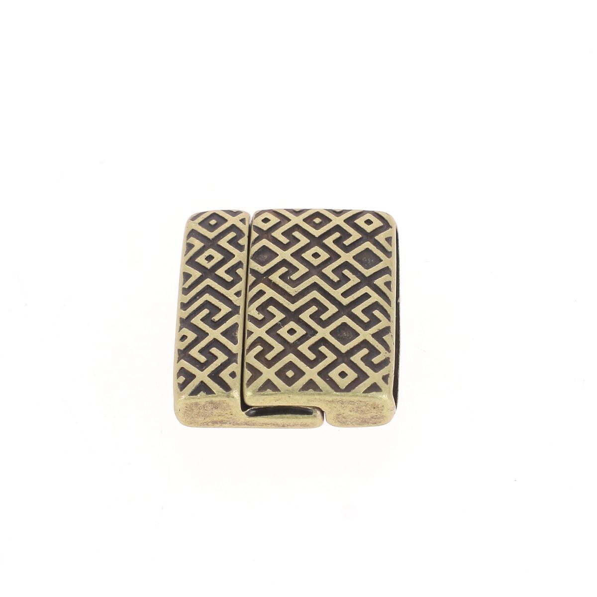 Fermoir bijou aimanté Labyrinthe avec lacet plat 20mm, création pour bijoux, fabriqué par Autres.