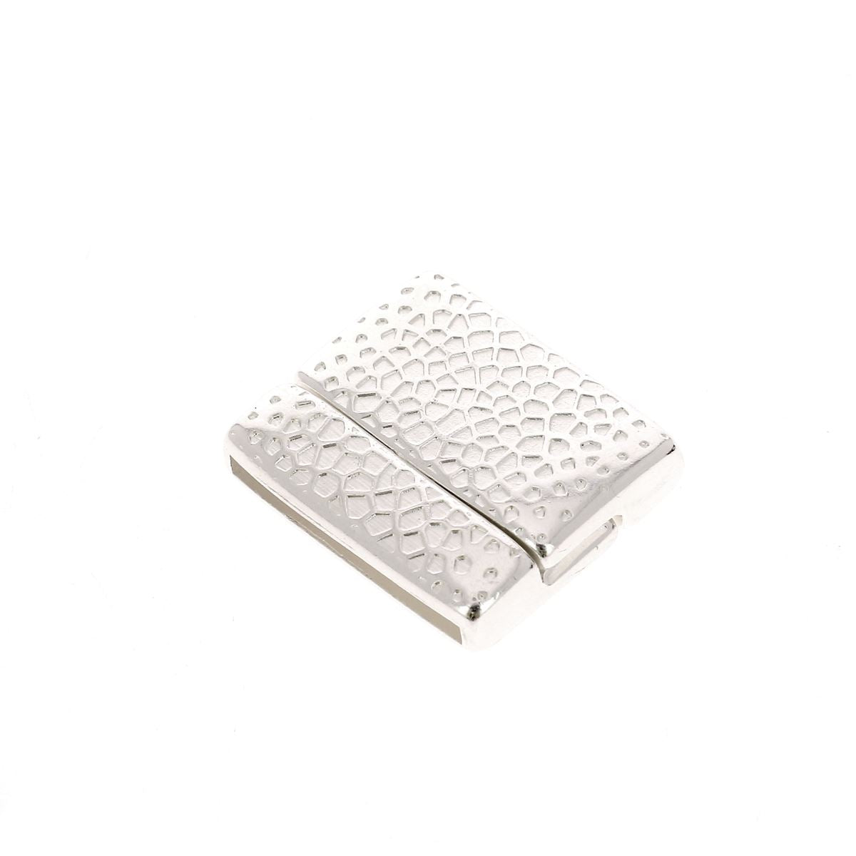 Fermoir bijou aimanté VORONOI pour lacet plat de 20mm, création de bijoux, finition élégante et pratique.