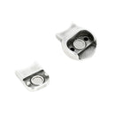Fermoir bijou aimanté rond pour lacet plat de 10mm en argent vieilli, création de bijoux.