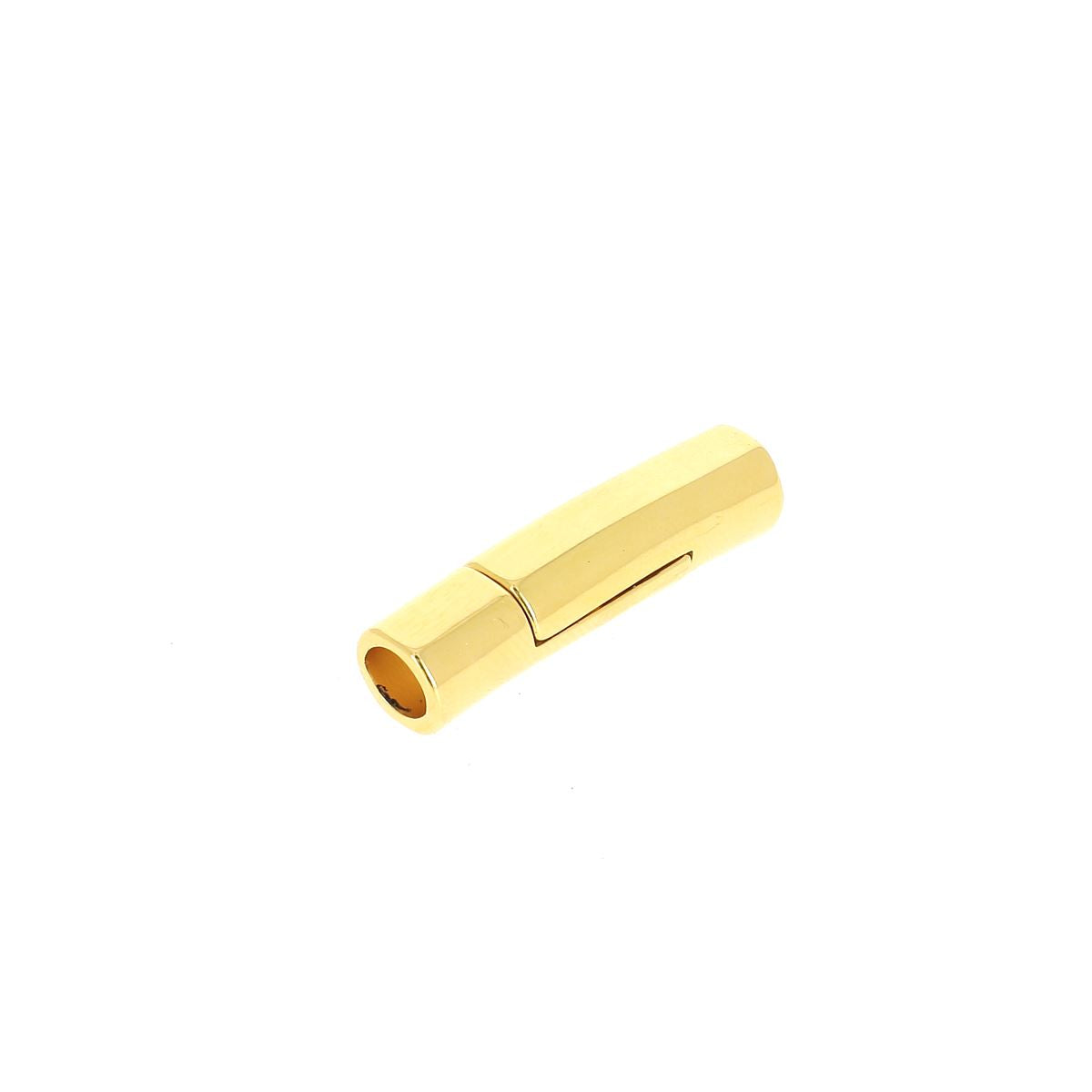 Fermoir bijou aimanté - TUBE - Lacet rond 5mm - DORÉ LUXE