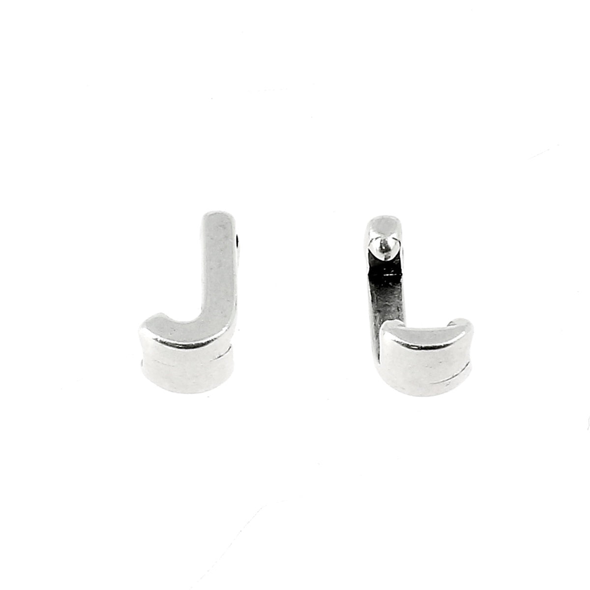 Coulissant à griffe Lettre en argent vieilli pour bijoux, avec lacet 5 mm, design élégant et finition vintage.
