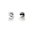 Coulissant à griffe lettre en argent vieilli avec lacet 5 mm, création de bijoux élégante et raffinée.