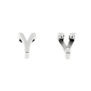Coulissant à griffe Lettre en argent vieilli avec lacet 5 mm, création bijoux élégante et sophistiquée.