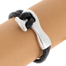Fermoir bijou crochet Hugo en argent vieilli, lacet rond 4mm, pour créations de bijoux en fil métallique.