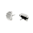 Coulissant Feuille Ginkgo en argent vieilli avec lacet plat 5mm, bijou de création en style naturel et élégant.