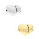 Fermoir bijou aimanté en forme de cœur pour lacet plat de 10 mm, création de bijoux, finition élégante.
