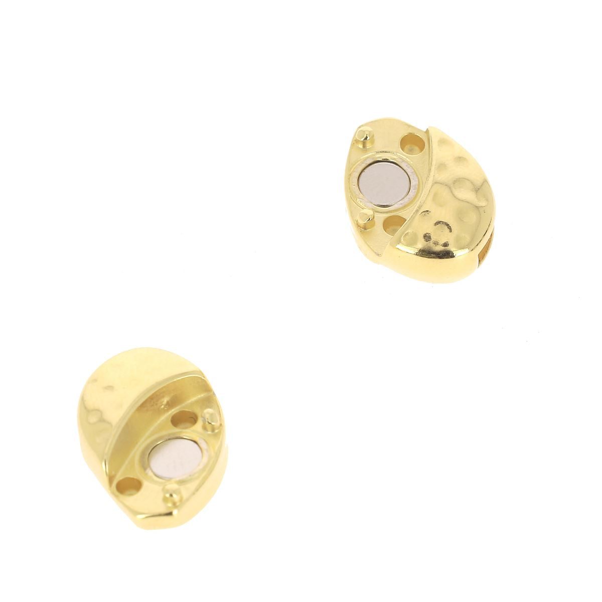 Fermoir bijou aimanté en forme de cœur avec lacet plat de 10 mm, création bijoux, idéal pour bracelets ou colliers.
