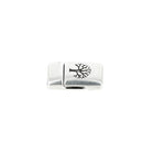 Fermoir bijou aimanté Arbre de Vie avec lacet plat 10mm pour créations de bijoux, image montrant le fermoir en détail.
