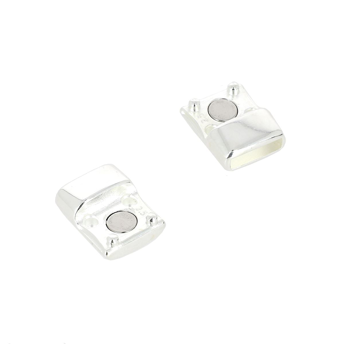 Fermoir bijou aimanté Arbre de Vie en laçet plat 10mm, création de bijoux, accessoire élégant pour bracelet ou collier.