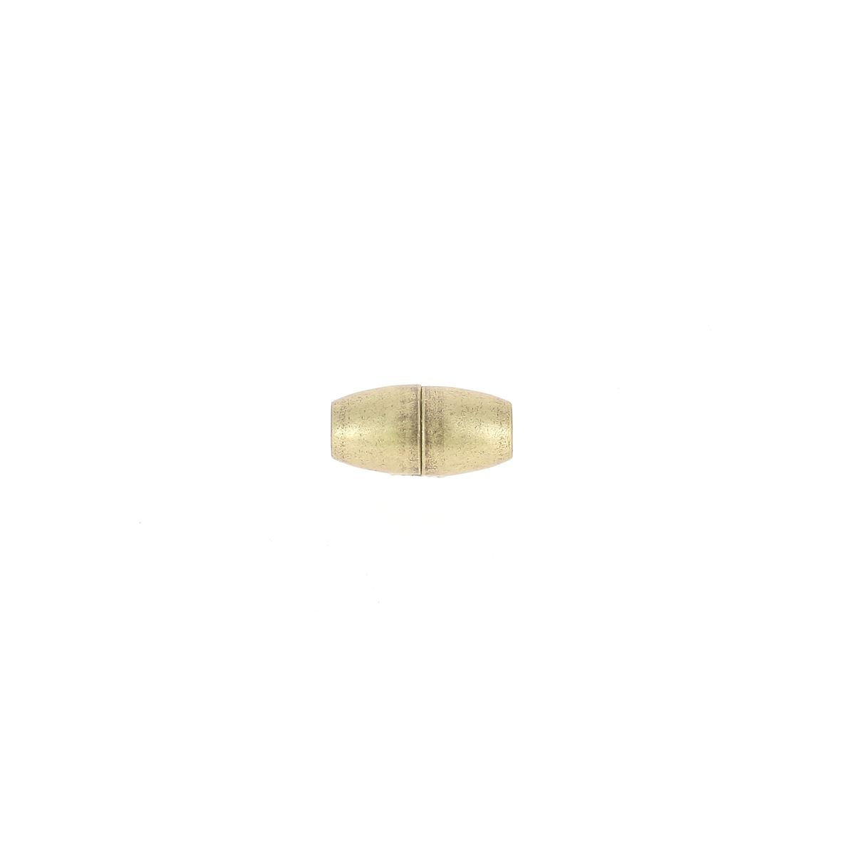 Fermoir bijou aimanté en laiton vieilli, cylindrique, pour lacet rond 3mm, création de bijoux élégante et pratique.