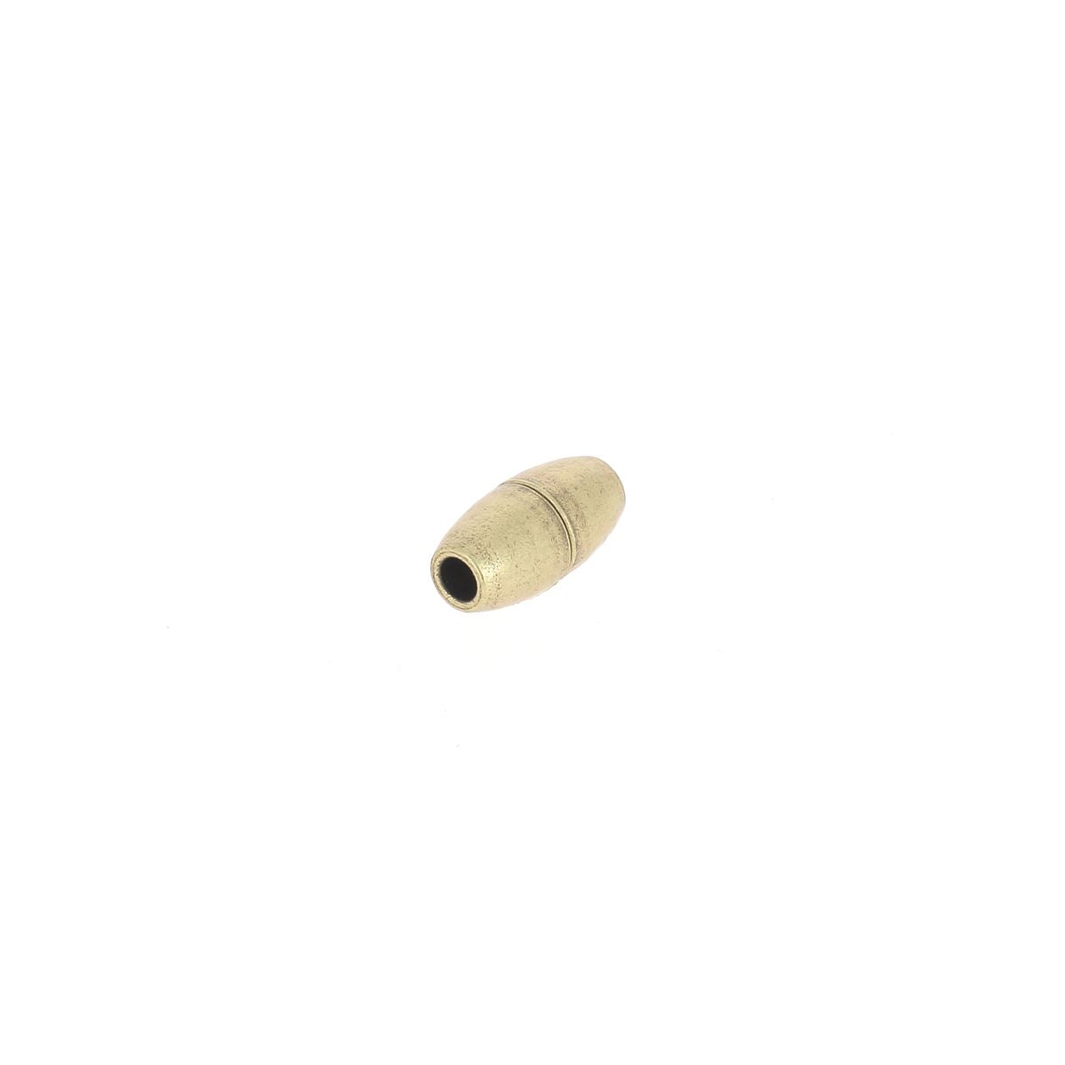 Fermoir bijou aimanté cylindrique en laiton vieilli pour lacet rond 3mm, création de bijoux élégante et pratique.