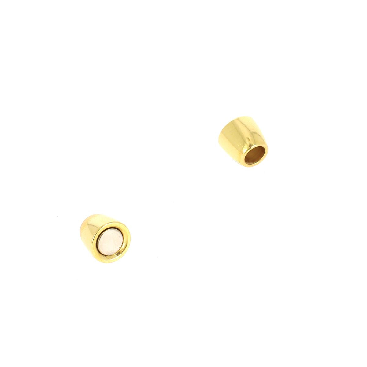 Fermoir bijou aimanté - CYLINDRE - Lacet rond 4mm - DORÉ LUXE