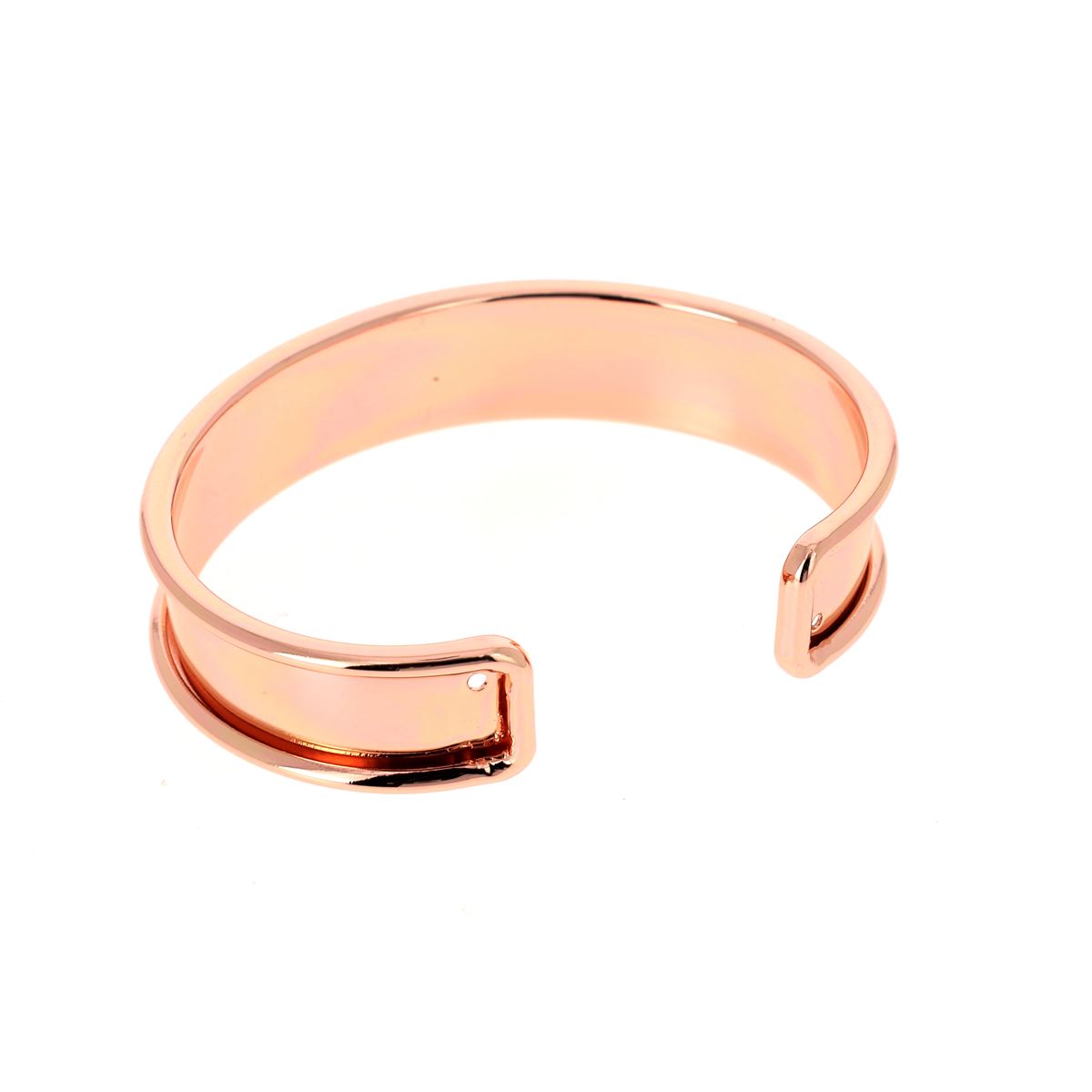 Bracelet manchette en laiton OR ROSE, accessoire de mode élégant, avec finition brillante et design moderne.