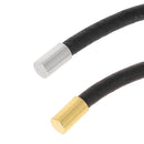Embout de lacet rond en inox de 3mm, accessoire cylindrique pour lacets, finition métallique brillante.