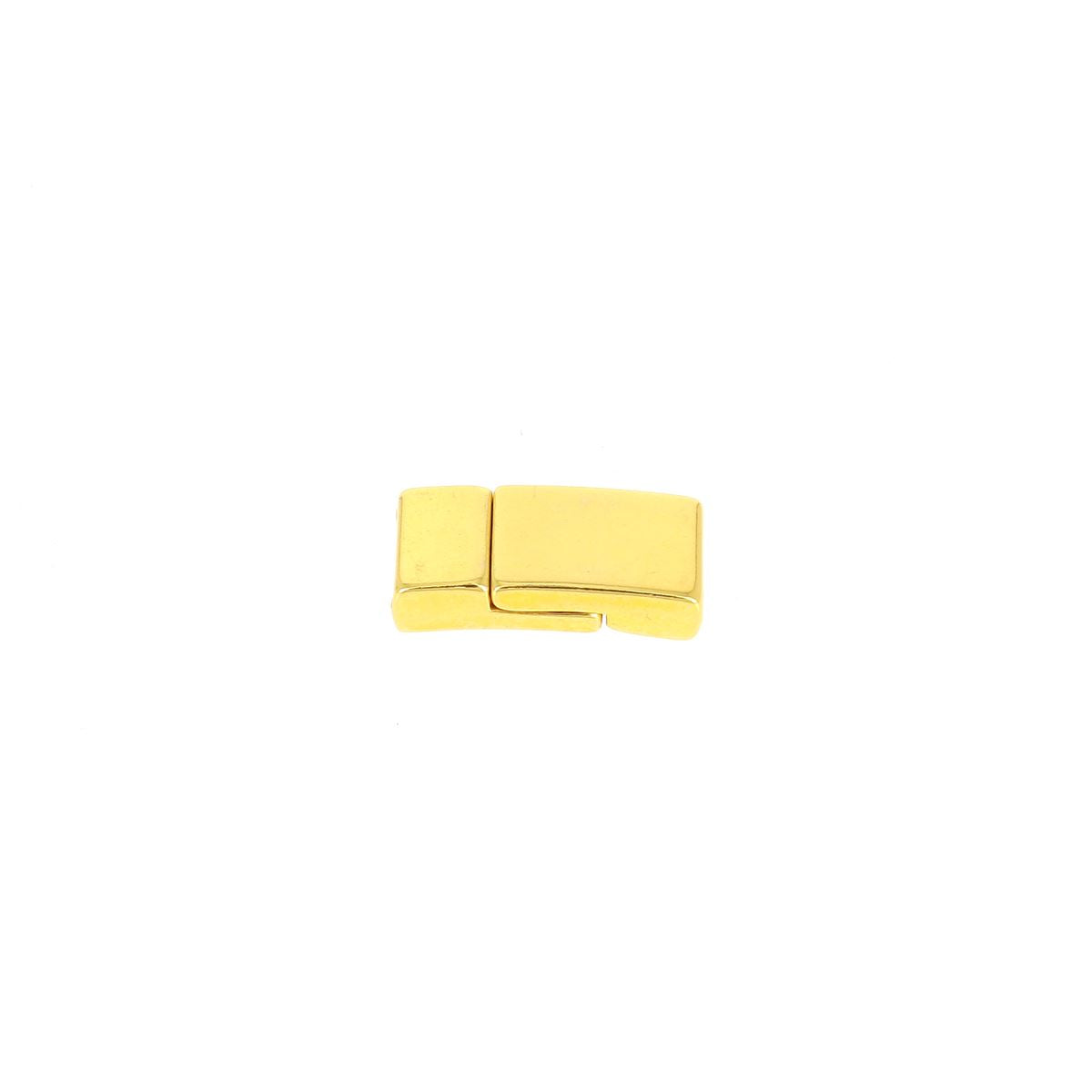 Fermoir bijou aimanté pour lacet plat 6mm, création de bijoux en or 24 carats, fermeture élégante et pratique.