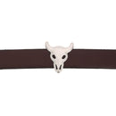 Perle passant crâne de buffle pour bracelet en cuir de 10 mm de large