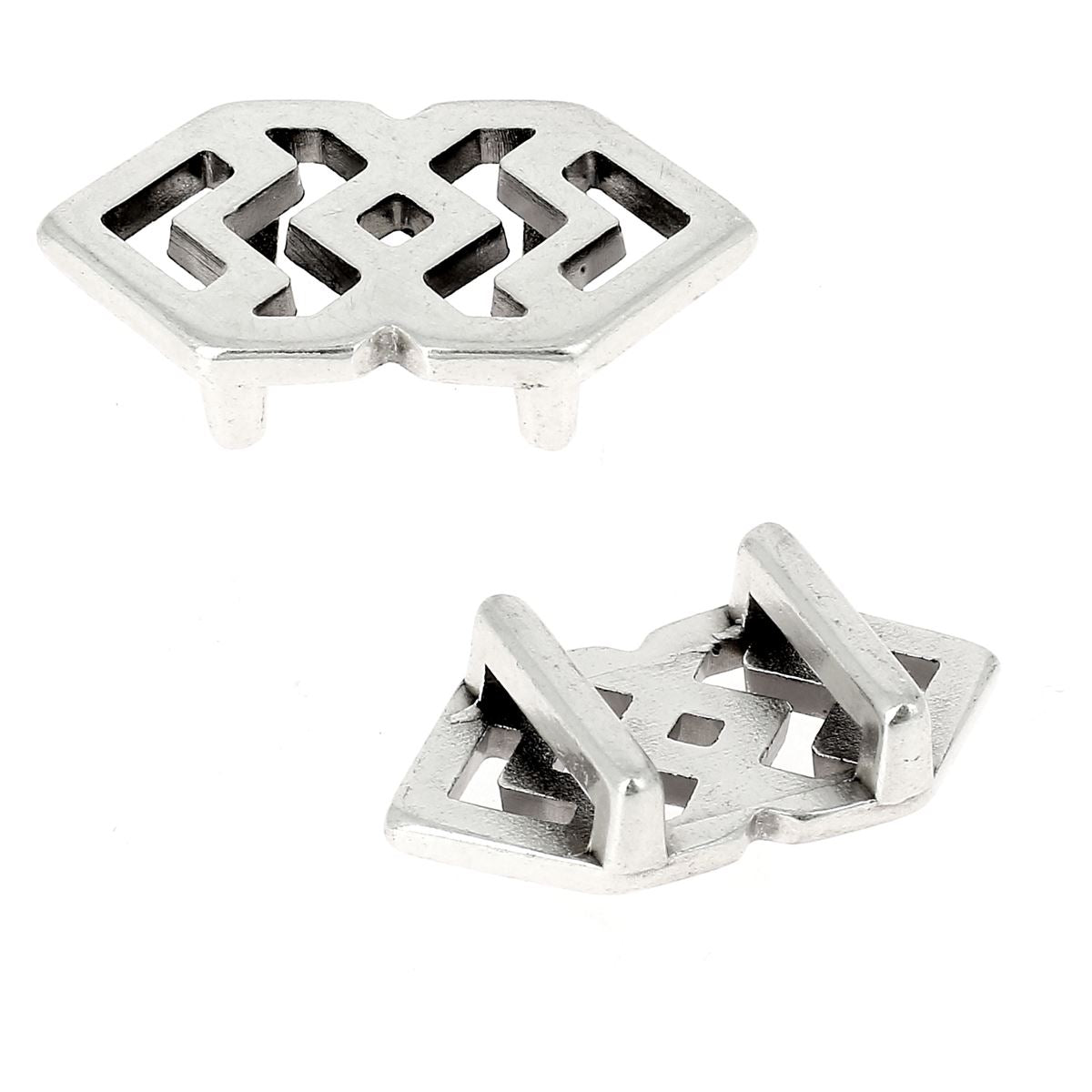Passant coulissant en argent vieilli pour bracelet en cuir ethnique, lanière de 10 mm, création de bijoux.