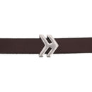 Passant coulissant pour bracelet en cuir, double flèche en argent vieilli, création bijou fine et élégante.