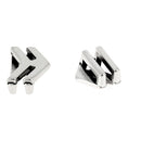 Passant coulissant double flèche en argent vieilli, lanière de 10 mm pour création de bijoux en cuir.