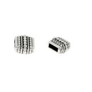 Passant coulissant en argent vieilli pour bracelet en cuir de 5 mm, création de bijoux ethnique.