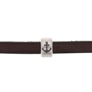 Perle passant ancre pour bracelet en cuir de 5 mm de large