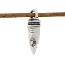 Breloque pendentif TÊTE DE POISSON pour lacet rond Ø 5mm - ARGENT VIEILLI
