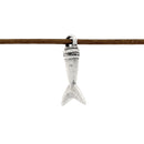 Breloque pendentif QUEUE DE POISSON pour Lacet rond Ø 3mm - ARGENT VIEILLI