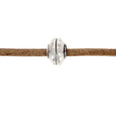 Perle passant ronde pour lacet rond Ø 5mm - ARGENT VIEILLI