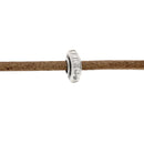 Perle passant ronde et plate pour lacet rond Ø 5 mm - ARGENT VIEILLI