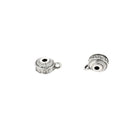 Passant perle ronde avec motifs géométriques pour lacet rond Ø 2mm - ARGENT VIEILLI