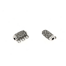 Perle passant allongée avec volutes en relief pour lacet rond Ø 2 mm - ARGENT VIEILLI