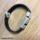 Fermoir bijou ISA aimanté pour lacet plat, création de bijoux en cuir, accessoire élégant et pratique.