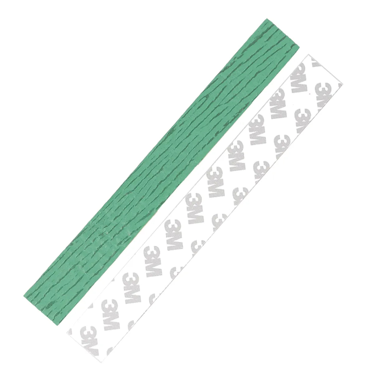 Morceau de cuir de requin autocollant vert pour manchette, 20mm, fabriqué par Deco Cuir, visible avec texture de cuir de requin.