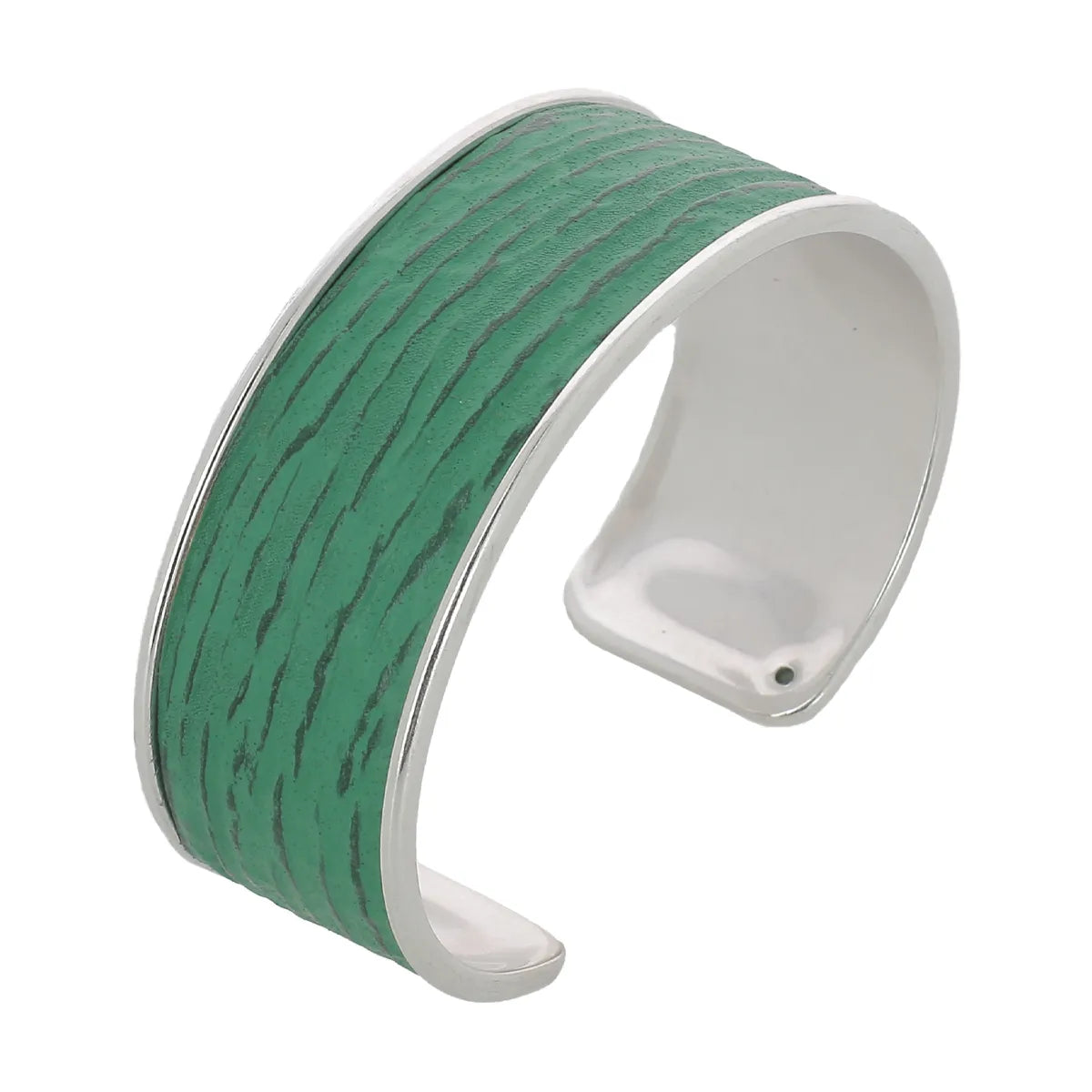 Morceau de cuir de requin vert pour manchette, en cuir autocollant de 20 mm, par Deco Cuir.