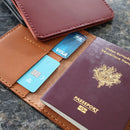 Kit DIY pour porte-passeport en cuir de croupon tannage végétal, création Deco Cuir, avec cuir naturel et outils inclus.