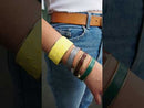 Colorful brass bangle bracelet
