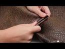 Whole skin of FRANCE sheepskin leather imitation Crocodile - AGED BROWN BAF23
